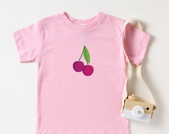 Cherry toddler tshirt fruit toddler gift cherry birthday gift toddler easter gift t-shirt toddler cherry fruit fun toddler t shirt pink tee