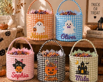 Personalized Halloween Basket for Kids, Custom Name Trick or Treat Basket, Halloween Candy Basket, Kids Halloween Gift, Boo Basket