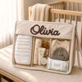 Personalized Baby Organizer Bag, Custom Name Embroidered Baby Storage Bag, Diaper Bag Pouch, Diaper Caddy Baby Shower Gift for New Mom
