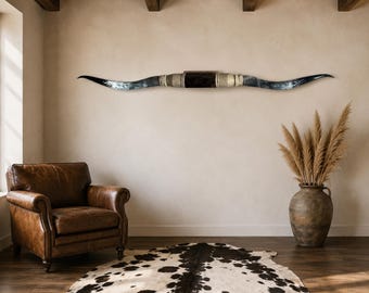 Genuine Mounted Longhorn Horns | Rustic Western Cowhide Wall Decor JK_B165