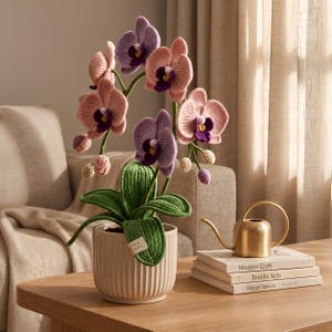 Crochet Orchid Flower Pattern, Phalaenopsis Orchid PDF, Realistic Botanical Flower, DIY Crochet Home Decor, Handmade Floral Digital Download