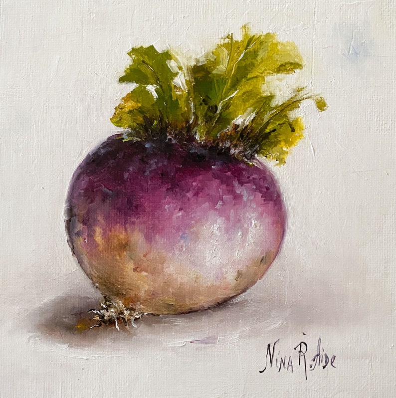 Turnip Original Oil painting Nina R.Aide Daily Painting image 0