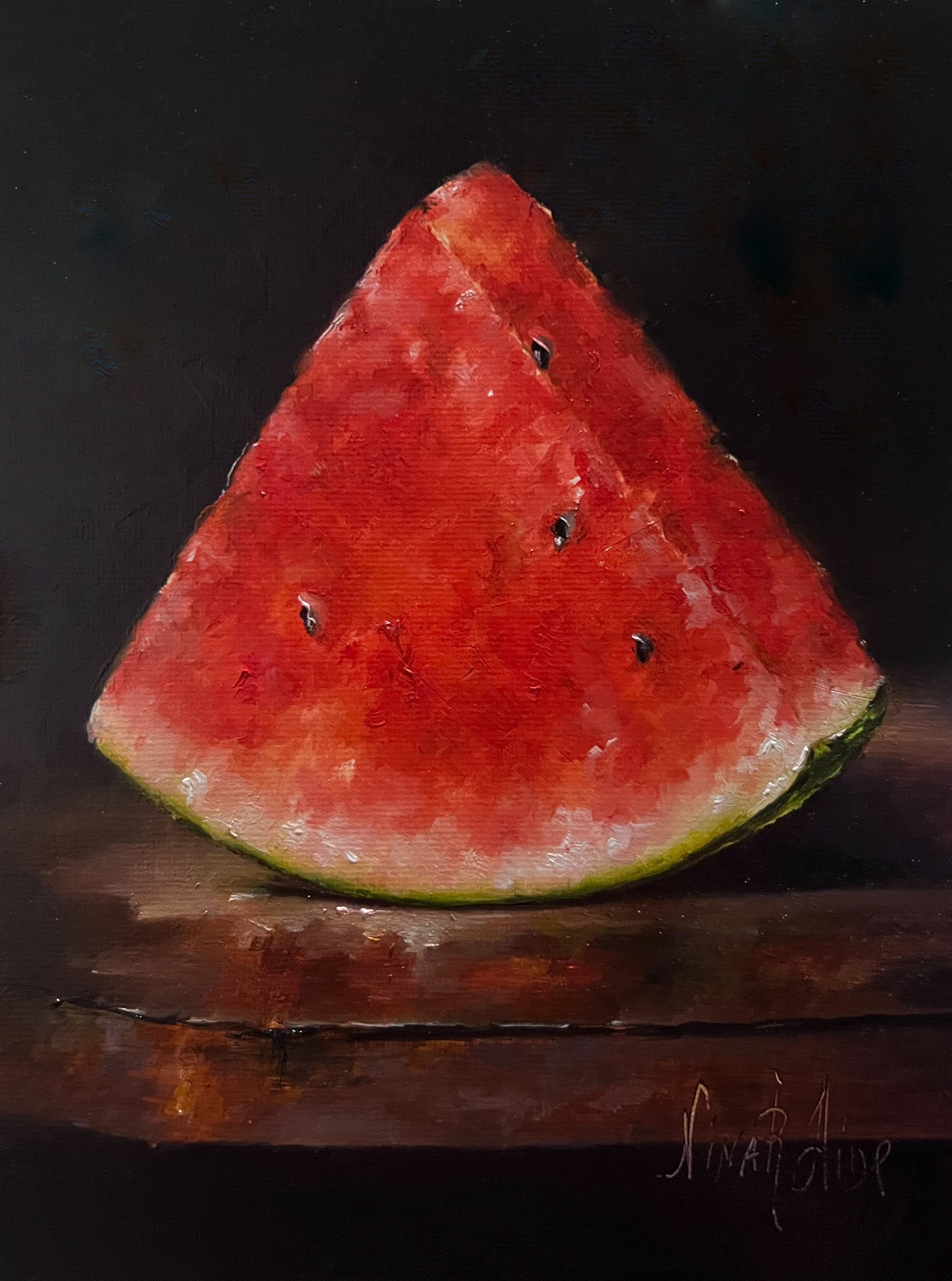 Watermelon Slice Oil Painting Original Art Still Life Fruit Fine Art watermelon-slice-oil-painting-original-art-still-life-fruit-fine-art