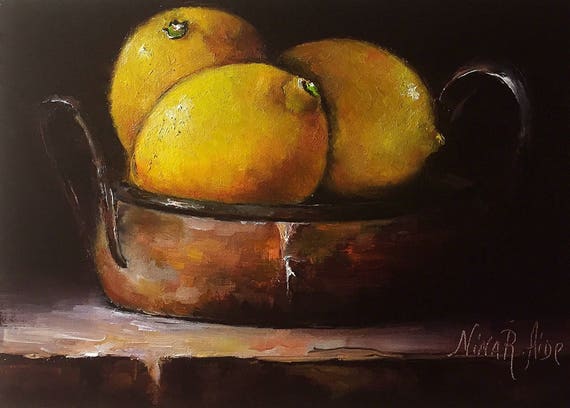 24 Hours Of Lemons >> Lemons in Copper Bowl Still Life Original Oil Painting ... 24 Hours Of Lemons >> Lemons in Copper Bowl Still Life Original Oil Painting ...