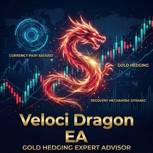 Veloci Dragon EA Forex Robot – Gold Hedging Expert Advisor (EA) | Automated Forex Trading Robot for MetaTrader4 (Digital Download)