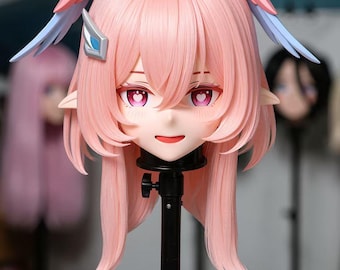 With TheWeek U Series ""Blue Lotus"" Kigurumi Maske - Magnetischer Pony, zwei Fächer