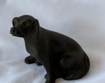 Figura de perro vintage de J. Pecorini – Juguete de metal fundido