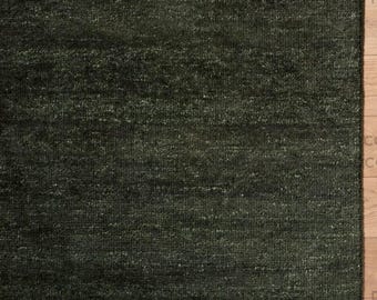 Alfombra moderna de lana color verde oliva oscuro anudada a mano, alfombra lisa hecha a mano, decoración minimalista contemporánea para sala de estar y dormitorio.