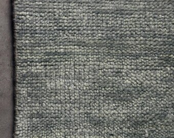 Alfombra moderna de lana gris carbón anudada a mano, alfombra lisa hecha a mano, decoración minimalista contemporánea para sala de estar y dormitorio.