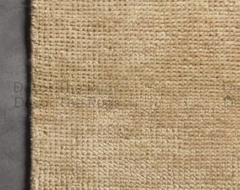 Alfombra de lana beige anudada a mano, minimalista, lisa, hecha a mano, moderna, contemporánea, para sala de estar y dormitorio.