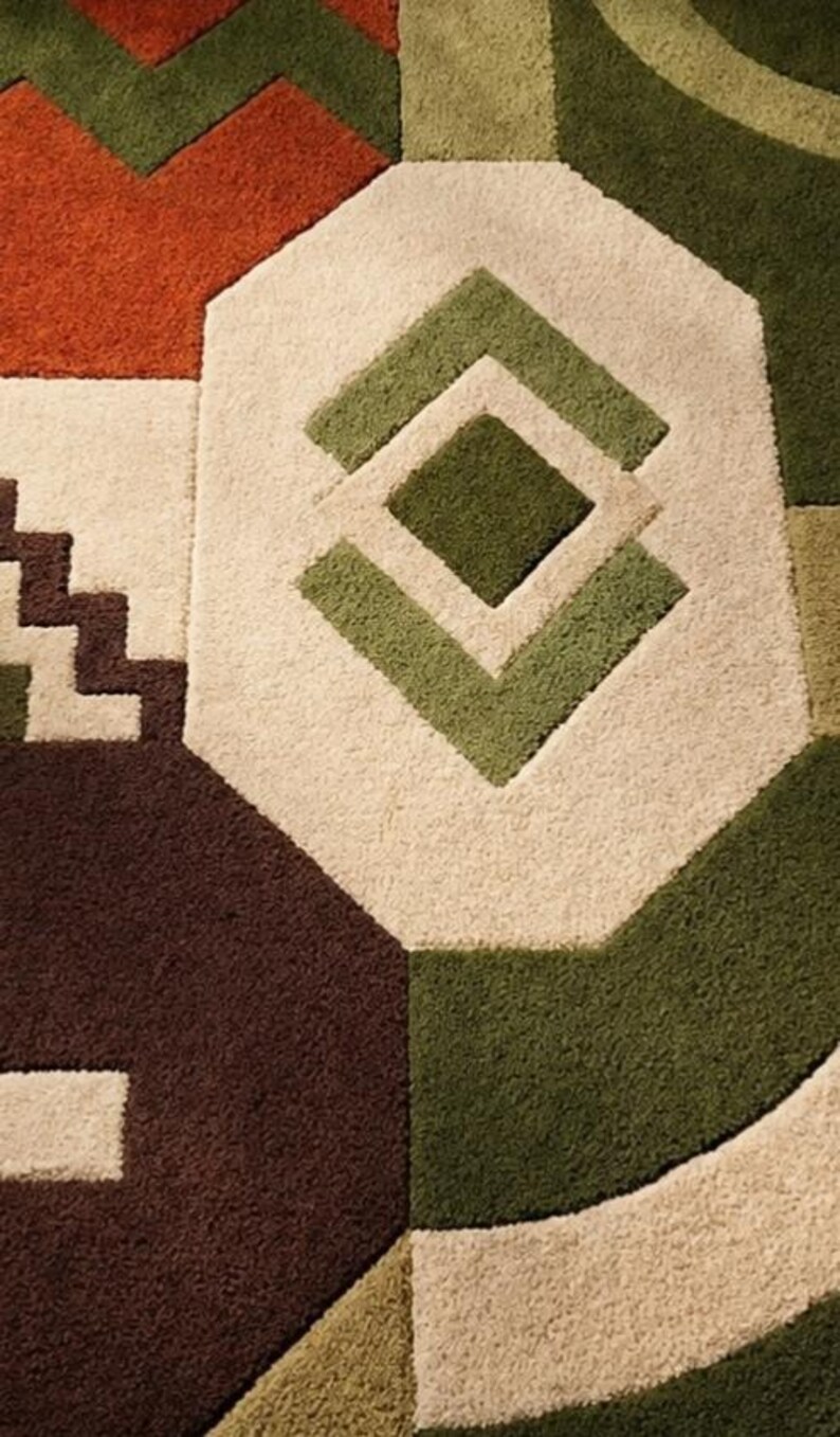 Block Patterned Rugs Abstract Block Pattern Wool Area Rug – Handmade Contemporary Floor ...