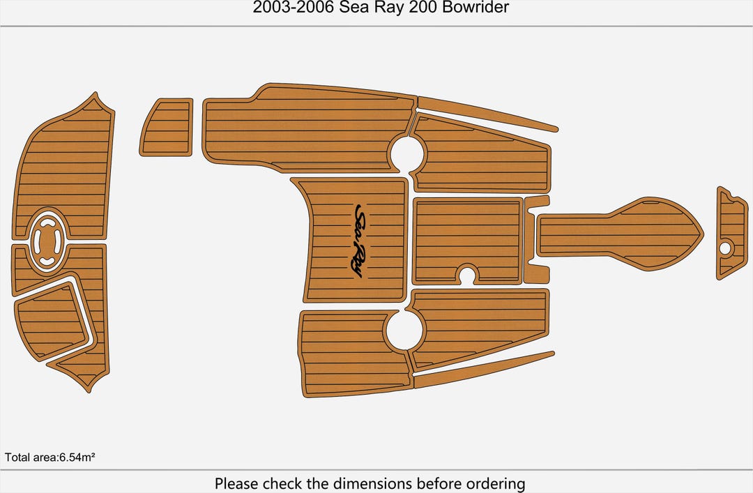 Bow Rider Model Blueprint Custom Sea Ray 200 Bowrider EVA Flooring | Faux Teak Marine Deck Kit - Etsy