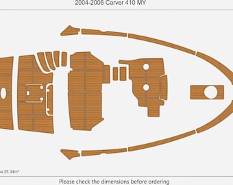 2004-2006 Carver 410 MY EVA Cubierta marina de imitación teca – Antideslizante y ajuste personalizado