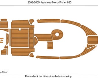 2003-2009 Jeanneau Merry Fisher 625 EVA Faux Teak Marine Decking – Non-Slip Custom Fit
