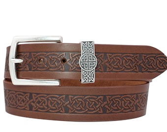 Asgard Celtic Embossed Leather Belt