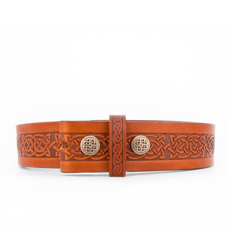 Pewter Celtic Cross Buckle Red Enamel