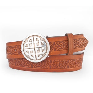 Conor Celtic Knot Embossed Handmade Leather Belt