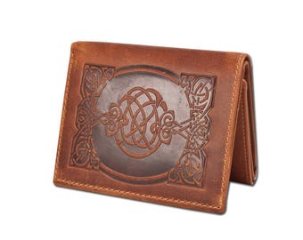 Tri Fold Celtic Wallet Tan