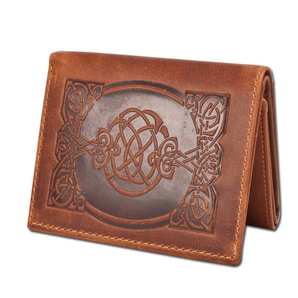 Tri Fold Celtic Wallet Tan