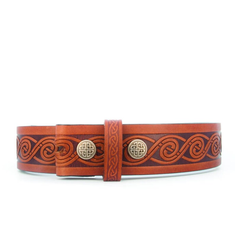 Pewter Celtic Cross Buckle Red Enamel