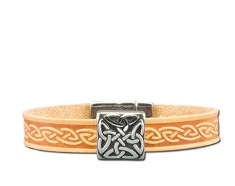 Braden Celtic Tan Leather Cuff