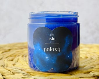 Blue Galaxy Clear Slime, Shimmery Space Texture, Unscented Sensory Toy
