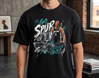 Camiseta Wembanyama, Camiseta Go Spurs, Cómic Halftone, Regalo para Fan de los San Antonio Spurs