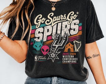 Camiseta Go Spurs Go Champions, camiseta de baloncesto de San Antonio, regalo retro icónico de los playoffs