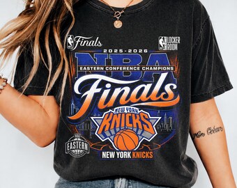 Camiseta de los New York Knicks, campeones de la Conferencia Este, camiseta de las Finales de 2026, regalo vintage para aficionados al baloncesto.