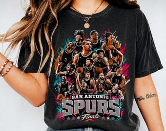 Camiseta de las Finales de los San Antonio Spurs, Camiseta gráfica del equipo de baloncesto, Regalo vintage para el aficionado en el día del partido