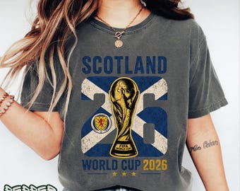 Camiseta de Escocia para el Mundial 2026, regalo de fútbol con orgullo escocés, camiseta con bandera desgastada, prenda ideal para el día del partido.