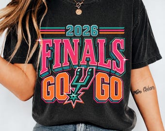 Camiseta "Go Go" de las Finales 2026, camiseta de baloncesto de los San Antonio Spurs, regalo llamativo para los playoffs de la Fiesta, fanático del día del partido