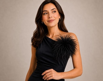 Ostrich Feather Corsage Natural Feather Brooch Elagant feather pin Fashion Accessory