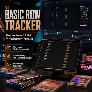 Whatnot Card Break V1 Basis rijtracker | Sportkaarten team claimbord OBS Streamlabs