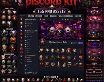 Chibi Horror Discord Server Theme | Spooky Icons, Banners & Welcome Screen