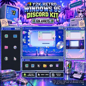 Y2K Retro Discord Server Theme | Desktop Icons, Banners & Welcome Screen