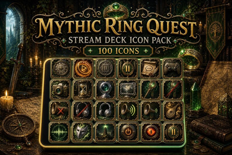 Fantasy RPG Stream Deck Icons | Twitch Kick OBS | 100 Mythic Epic ...