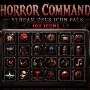 Iconos de terror para Stream Deck / 100 botones PNG para Elgato, Twitch y Kick / Descarga digital