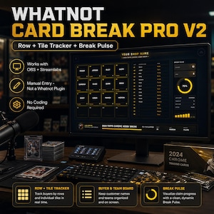 Whatnot Card Break Pro Board | Row + Tile Team Tracker | Digital Download