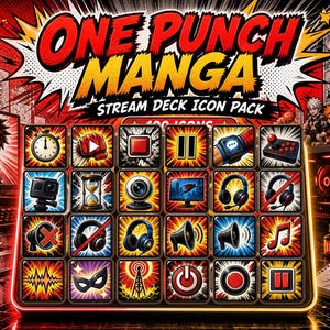 Anime Action Stream Deck Icons | 100 PNG Buttons for Elgato, Twitch & Kick | Digital Download