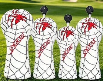 Golf Club Covers, Universal PU Embroidered Fleece-lined Golf Club Covers For Drivers, Fairway Woods, And Hybrids.