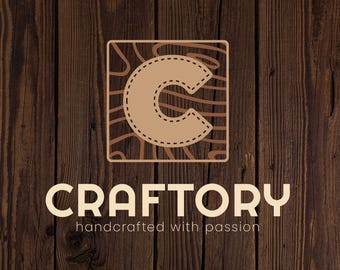 Premade Craft Logo Brand Kit | Handmade Business Logo | Etsy Shop Logo | Creative Brand Logo | Bold Modern Craft Logo Instant Download