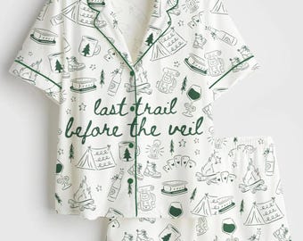 Satin Pajama Set, "Last Trail Before the Veil" Bridal Party Sleepwear