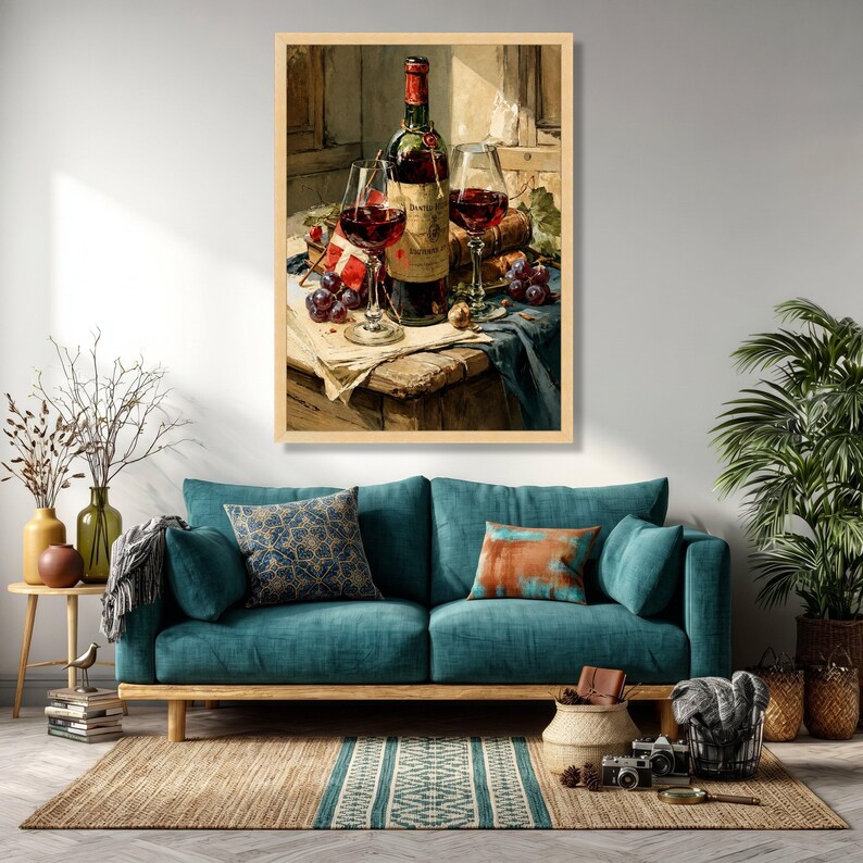 classic-wine-bottle-and-glasses-canvas-vintage-still-life-wall-art
