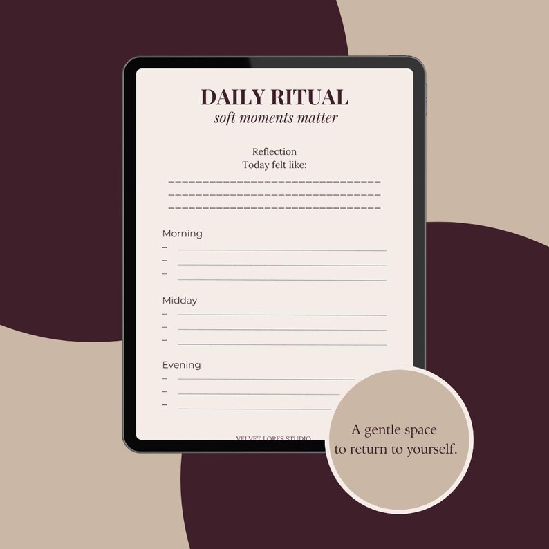 Daily Ritual Sheet Printable, Self Care Planner, Morning Routine PDF ...
