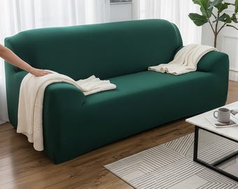 Silk Cooling Couch Cover | Spandex Extendable Protector | Sectional Corner Slipcover