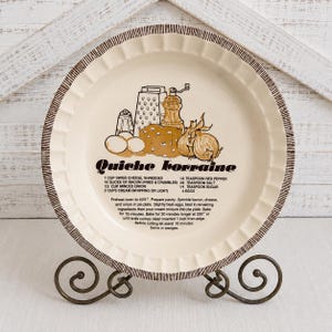 Vintage Pie Plate Royal China Quiche Lorraine Recipe