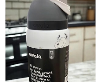 Trendy 32oz Water Bottle, Leakproof Insulated Straw Cup, Travel Mug Gift for Her