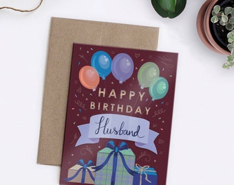 Birthday Card Husband - Happy Birthday Husband card - Birthday Husband - Card for Husband - Husband Birthday - Happy Birthday