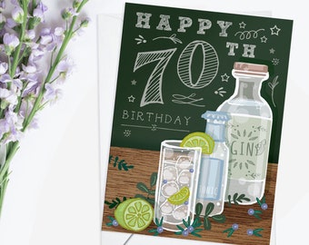 Happy 70th Birthday Card  for Dad, Husband, Brother, Uncle, Grandad or Friend